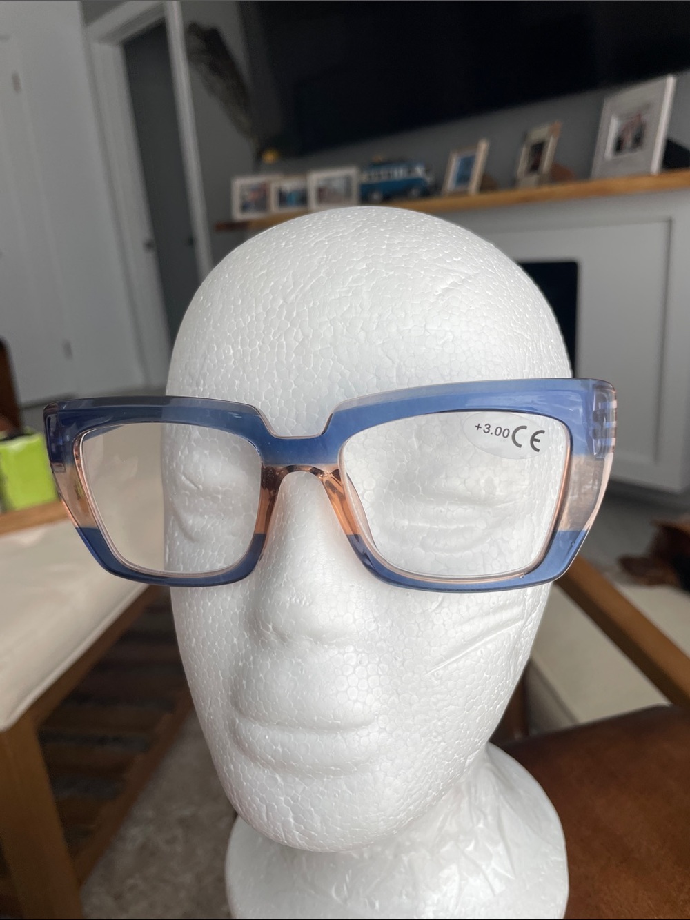 Blue-Peach Reading Glasses +3.00